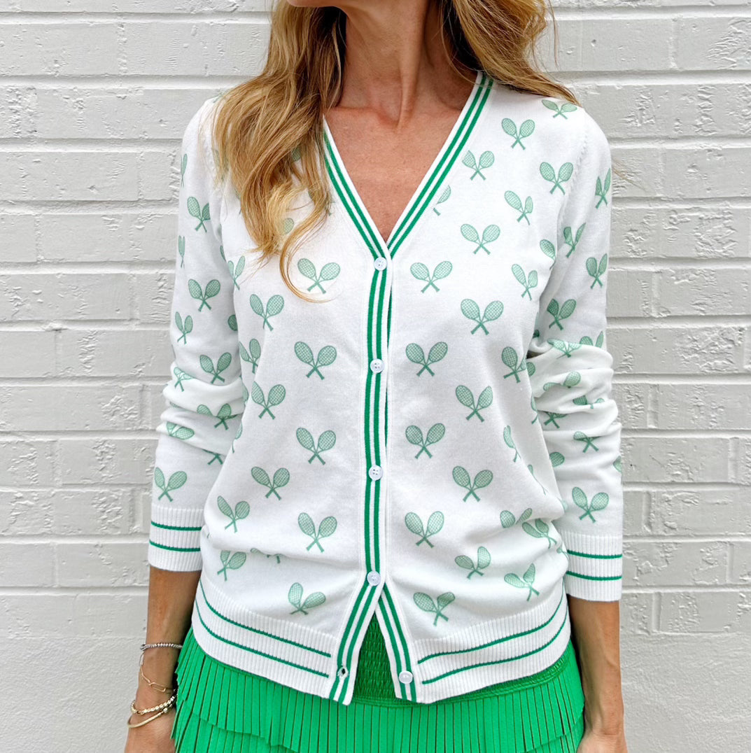Tennis Cardigan Kelly Green Catch and Club Tennis Cardigan Kelly Green Catch and Club