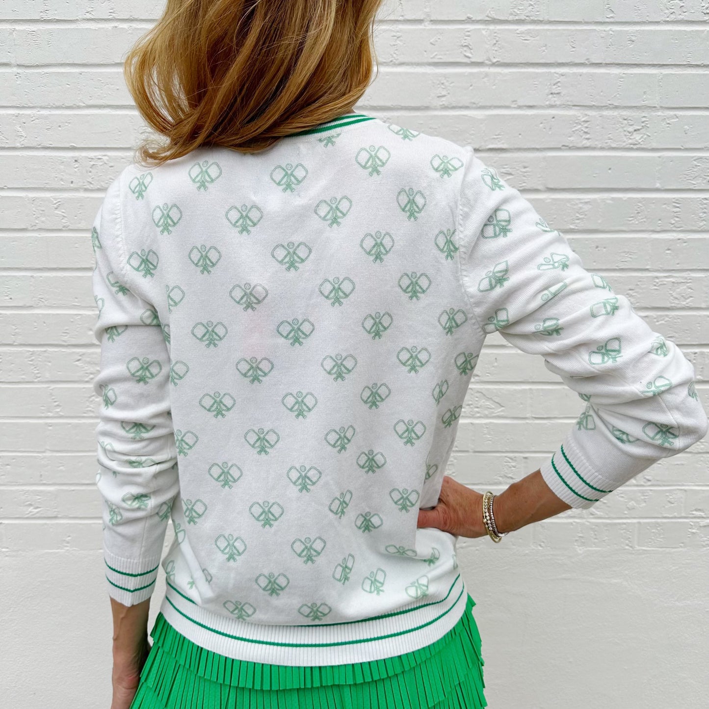 Pickleball Cardigan Kelly Green Catch + Club
