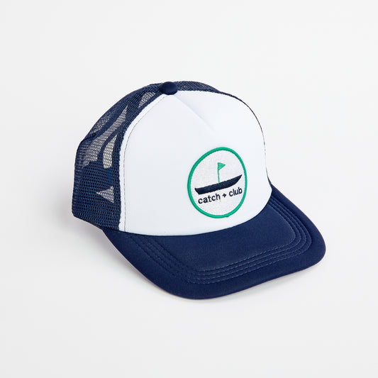 Trucker Hat Navy + White Catch + Club