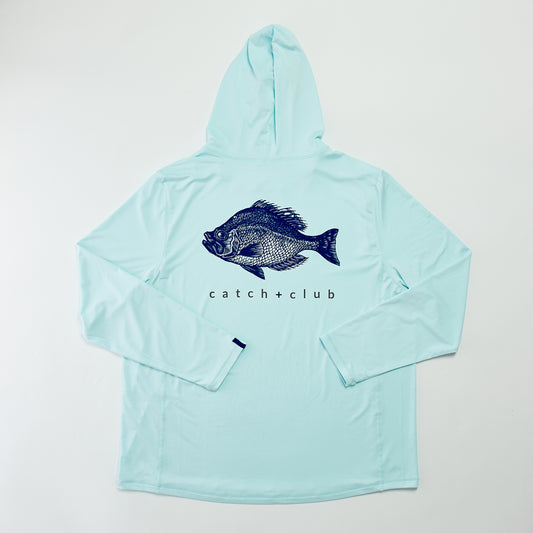 Performance Hoodie Aqua Catch + Club