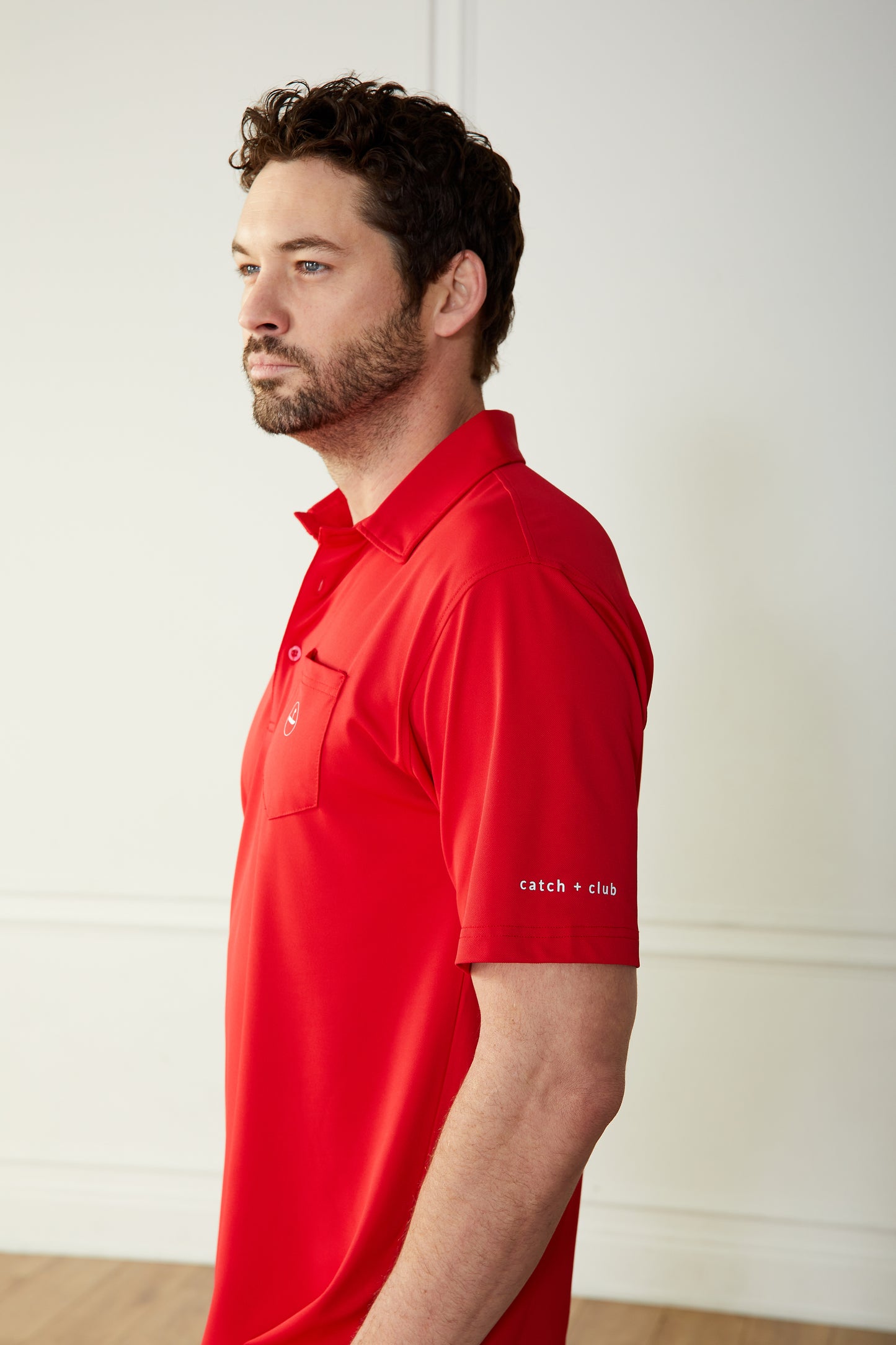 Performance Golf Polo Red Catch + Club