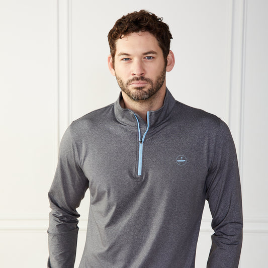 1/4 Zip Pullover Charcoal Catch + Club