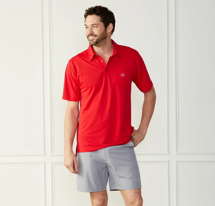 Performance Golf Polo Red Catch + Club