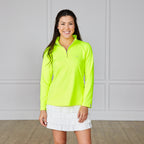 Women's 1/4 Zip Pullover Neon Yellow Catch + Club