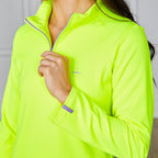 Women's 1/4 Zip Pullover Neon Yellow Catch + Club