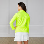 Women's 1/4 Zip Pullover Neon Yellow Catch + Club