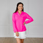 Women's 1/4 Zip Pullover - Neon Pink