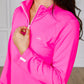 Women's 1/4 Zip Pullover - Neon Pink