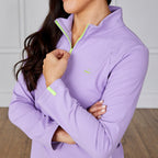 Women's 1/4 Zip Pullover Lavender Catch + Club