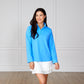 Women's 1/4 Zip Pullover - Cornflower Blue