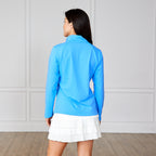 Women's 1/4 Zip Pullover Cornflower Blue Catch + Club