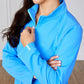Women's 1/4 Zip Pullover - Cornflower Blue
