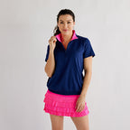 Club Short Sleeve 1/4 Zip Navy Catch + Club