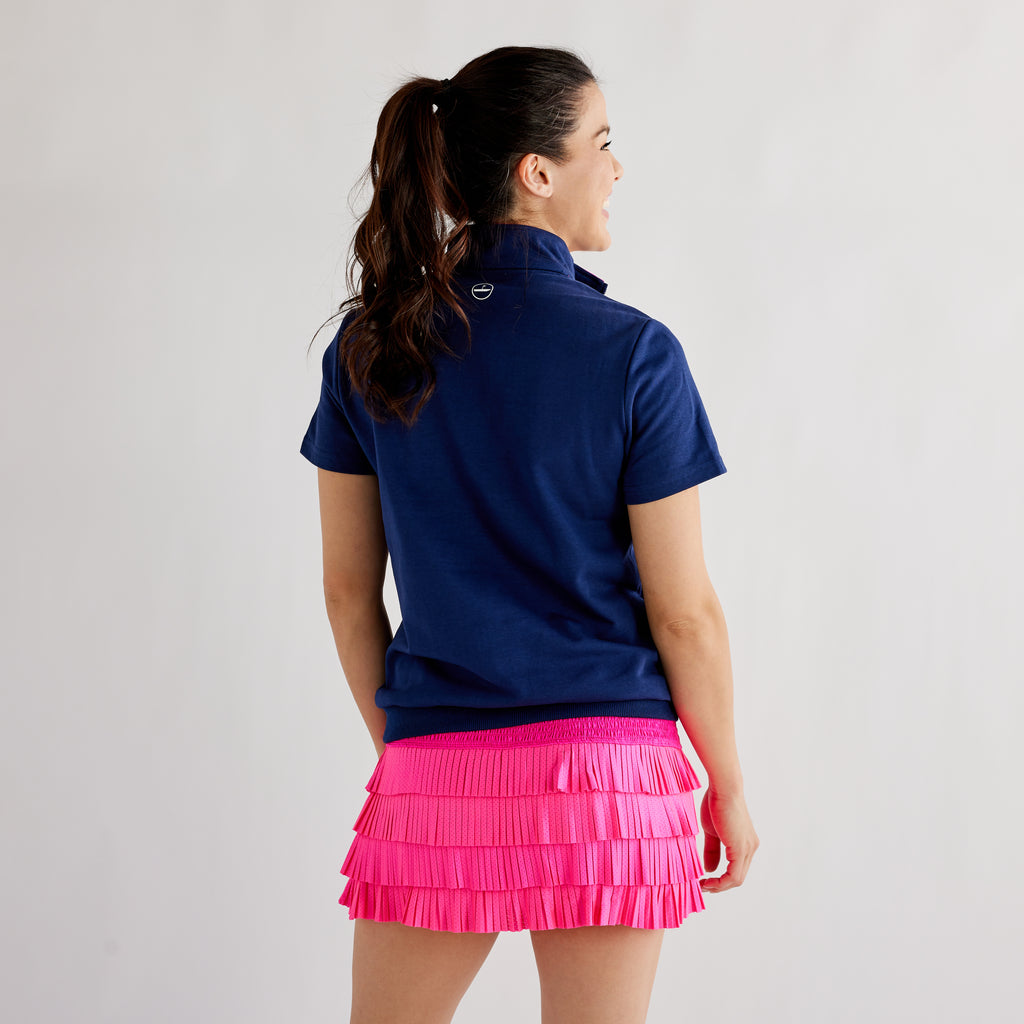 Club Short Sleeve 1/4 Zip Navy Catch + Club