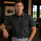 Performance Golf Polo Charcoal Catch + Club