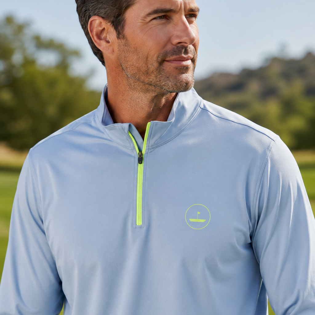 1/4 Zip Pullover Light Grey Catch + Club