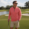 1/4 Zip Pullover Light Rust Catch + Club