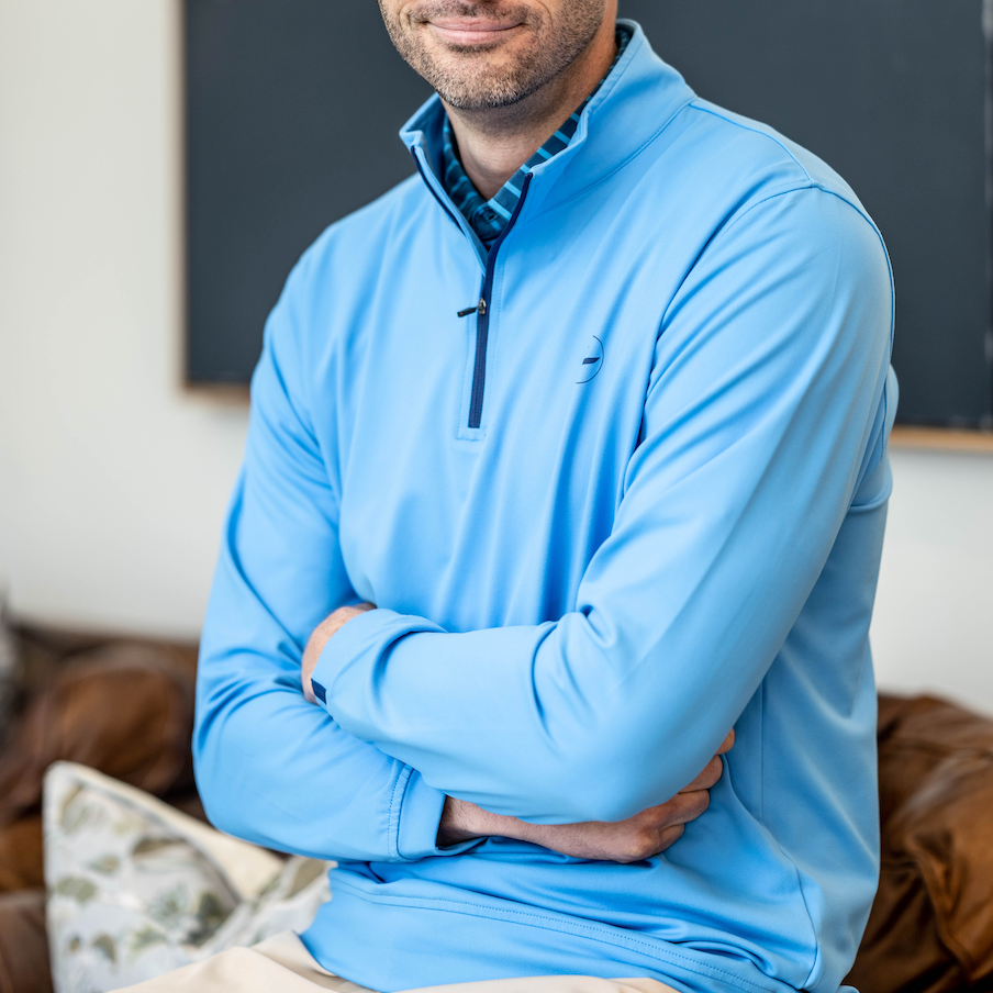 1/4 Zip Pullover Sky Blue Catch + Club