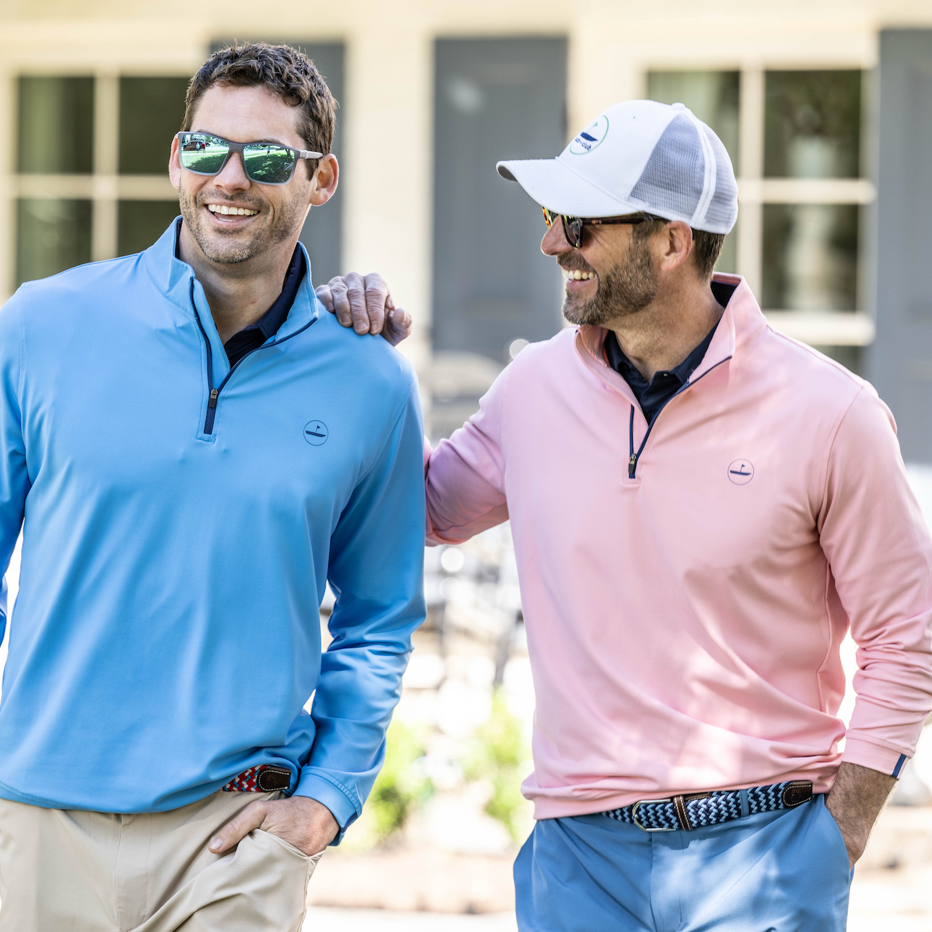 1/4 Zip Pullover Pink Catch + Club