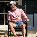 1/4 Zip Pullover Pink Catch + Club