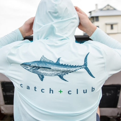 Performance Hoodie Aqua Catch + Club