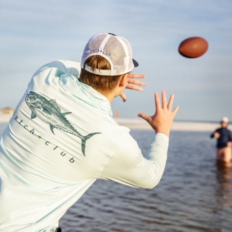 Performance Hoodie Aqua Catch + Club