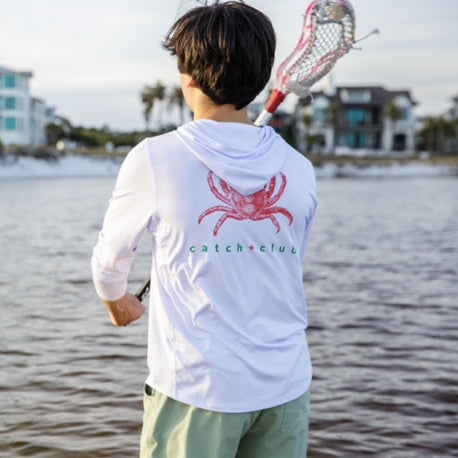 Performance Hoodie White Catch + Club