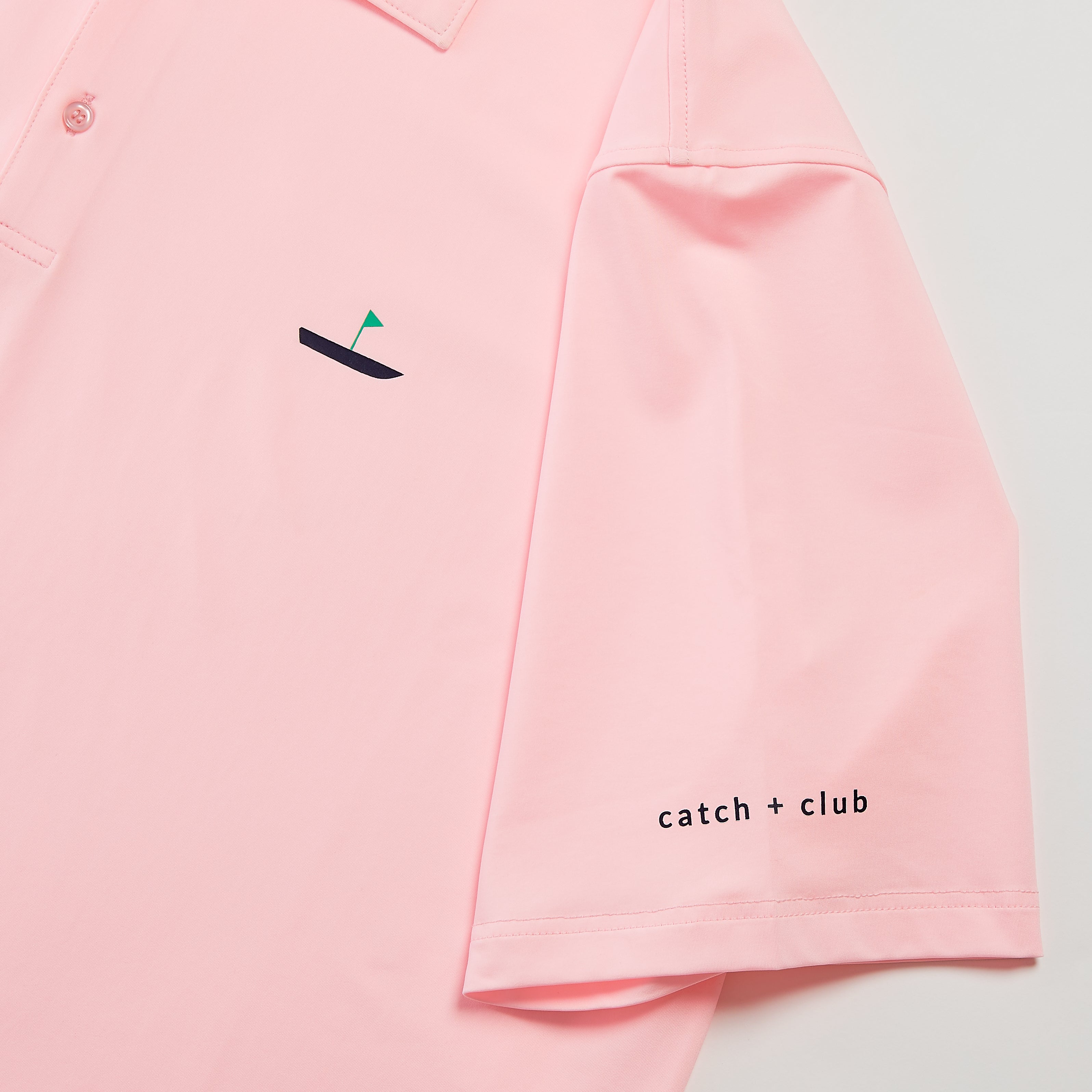 Performance Golf Polo Pink Catch + Club