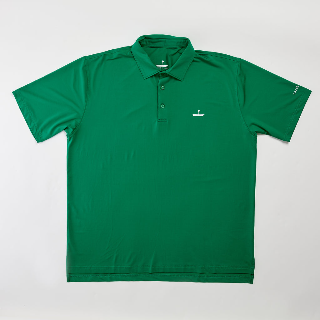 Performance Golf Polo Green Catch + Club