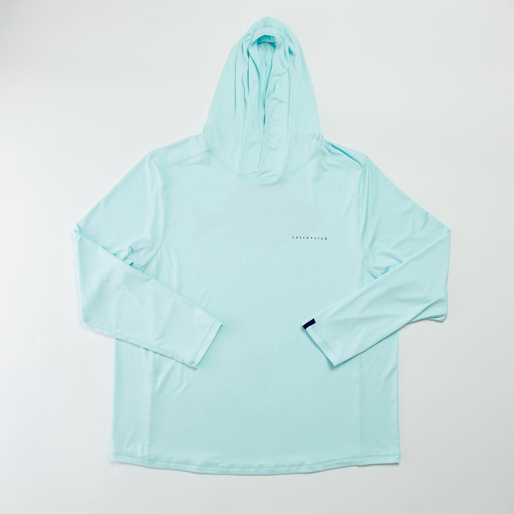 Performance Hoodie Aqua Catch + Club