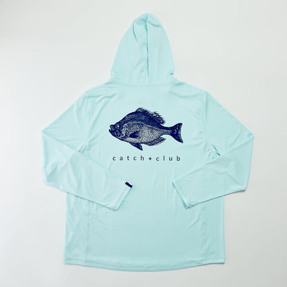 Performance Hoodie Aqua Catch + Club