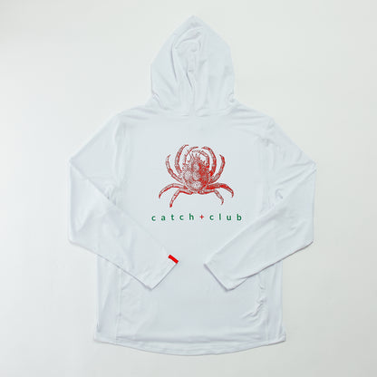 Performance Hoodie White Catch + Club