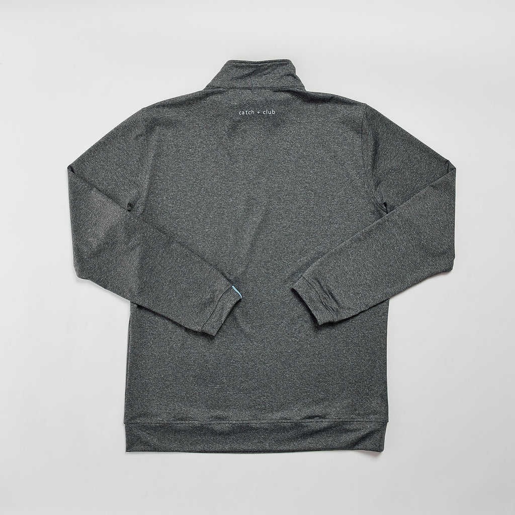 1/4 Zip Pullover Charcoal Catch + Club