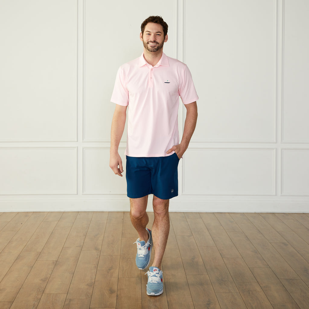 Performance Golf Polo Pink Catch + Club