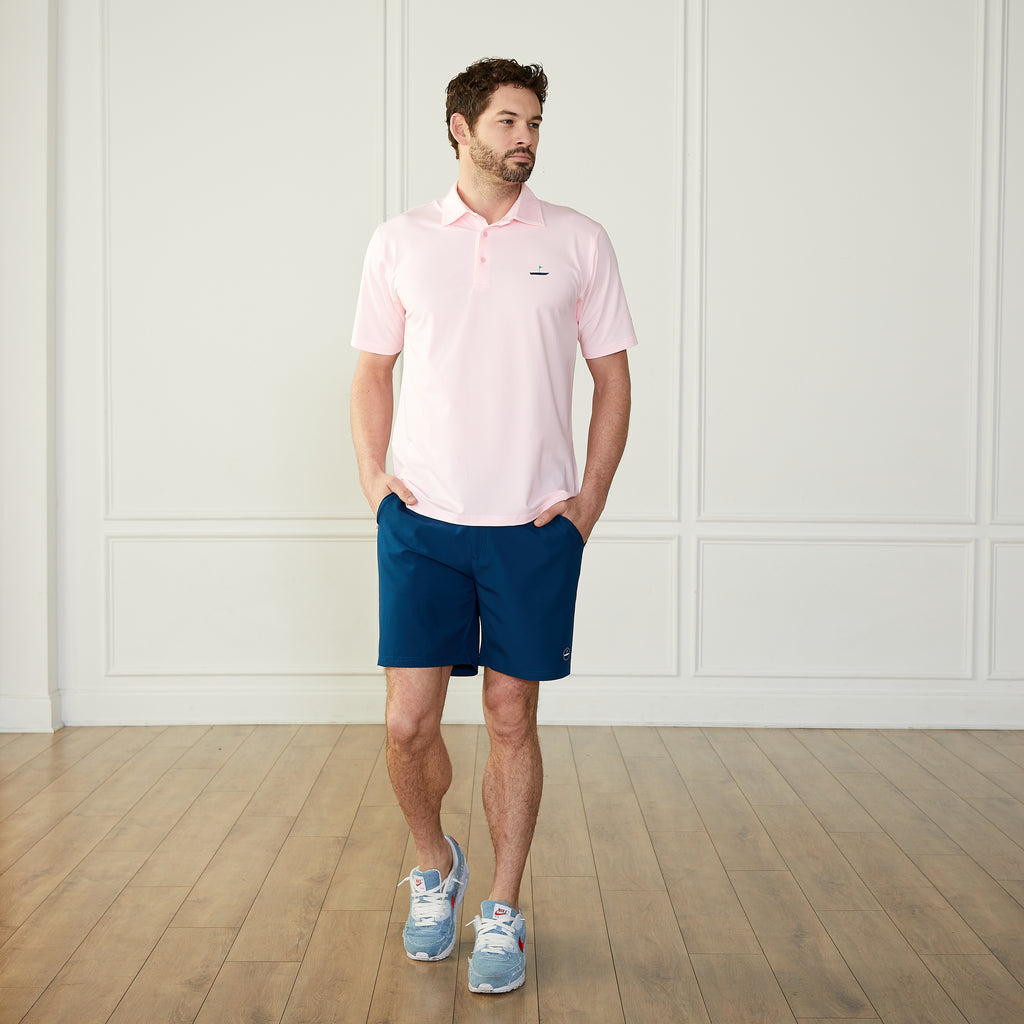 Performance Golf Polo Pink Catch + Club