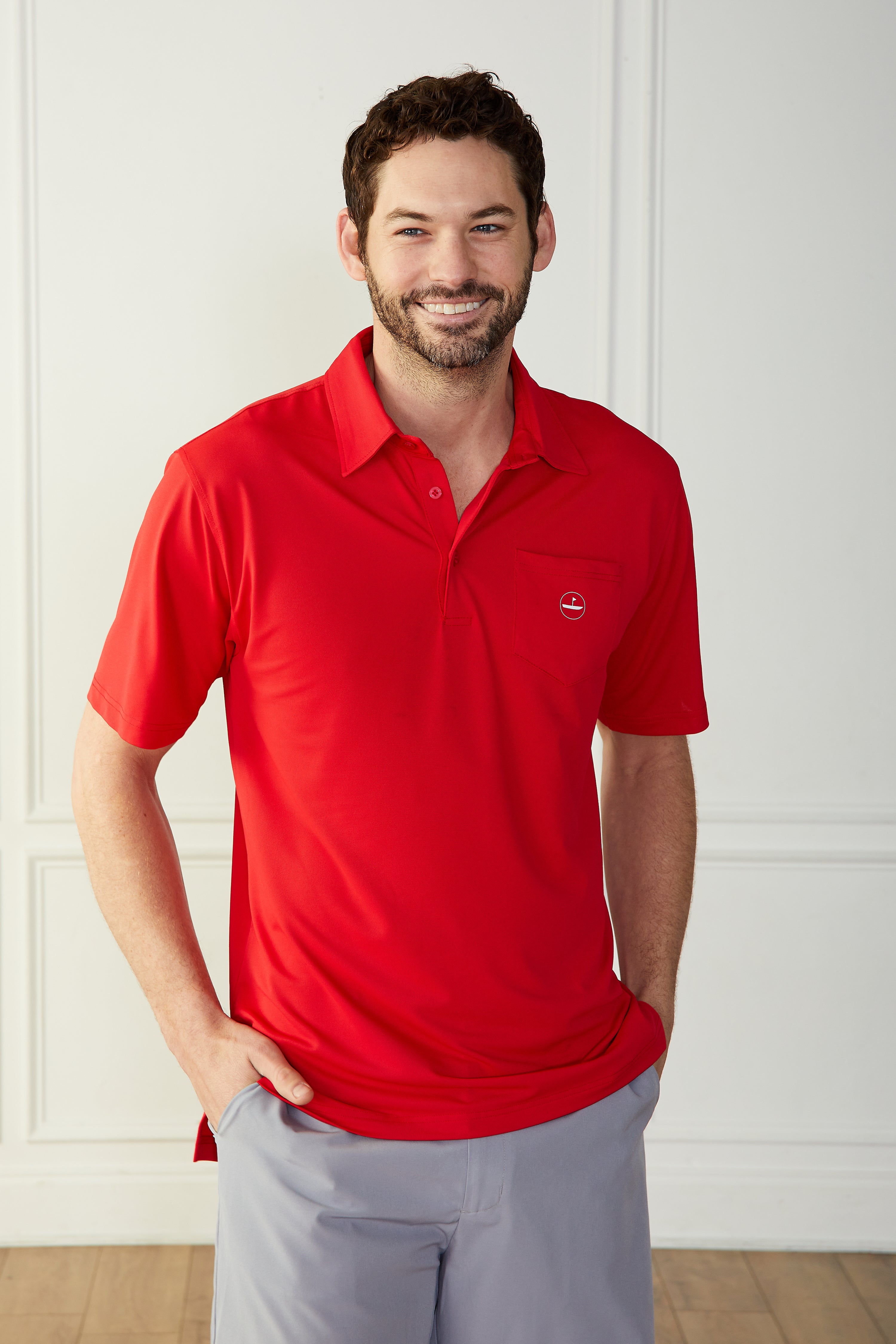 Performance Golf Polo Red Catch + Club