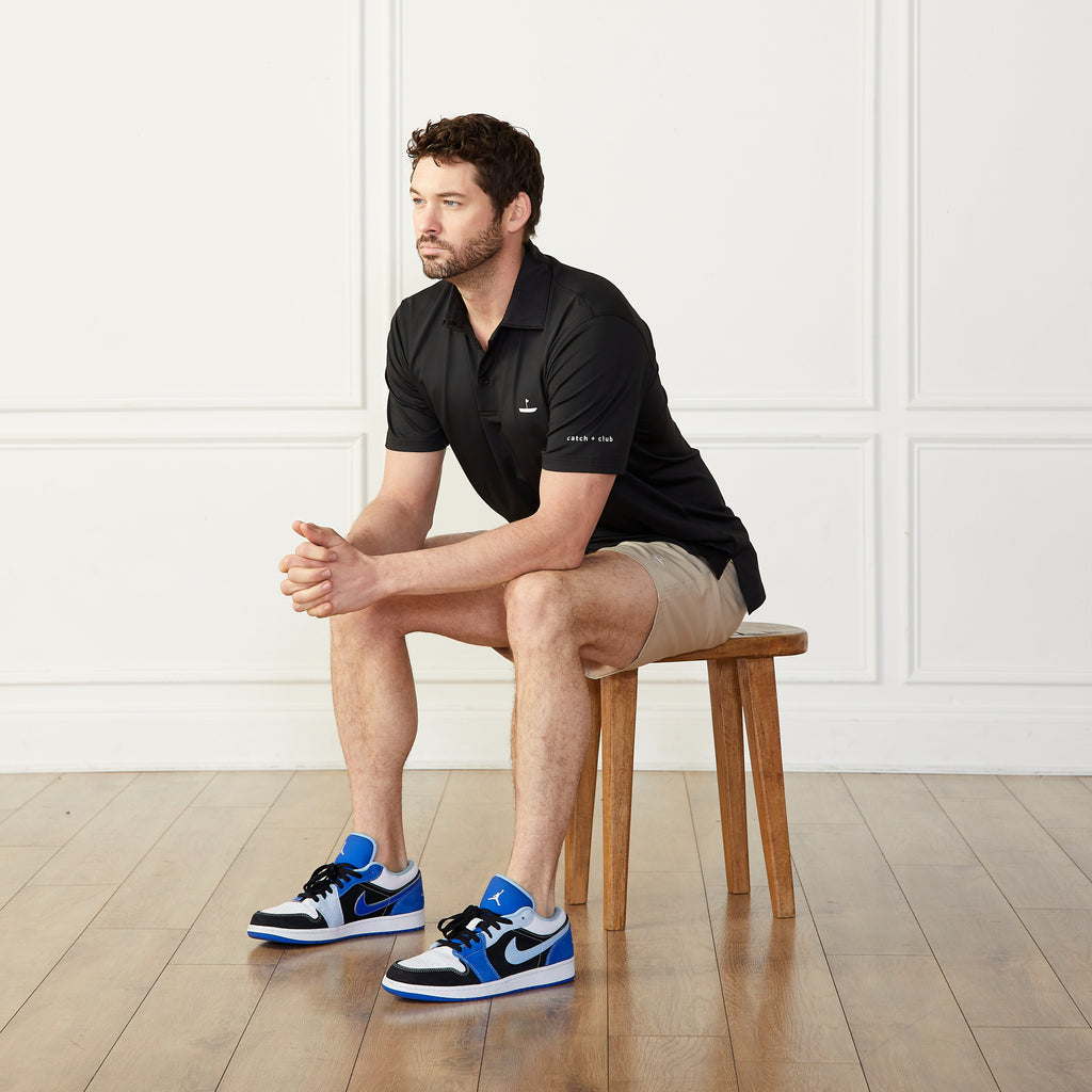 Performance Golf Polo Black Catch + Club