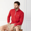 1/4 Zip Pullover Red Catch + Club