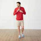 1/4 Zip Pullover Red Catch + Club