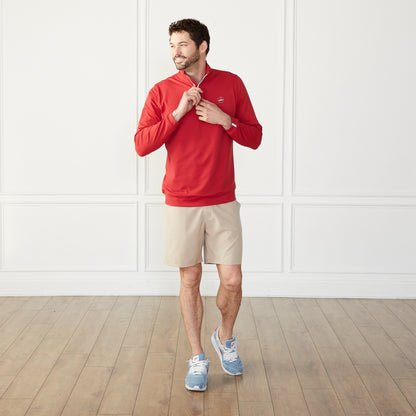1/4 Zip Pullover Red Catch + Club
