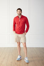 1/4 Zip Pullover Red Catch + Club