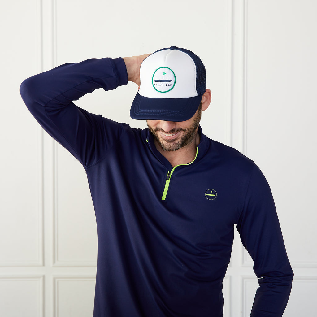 Trucker Hat Navy + White Catch + Club