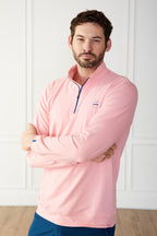 1/4 Zip Pullover Pink Catch + Club