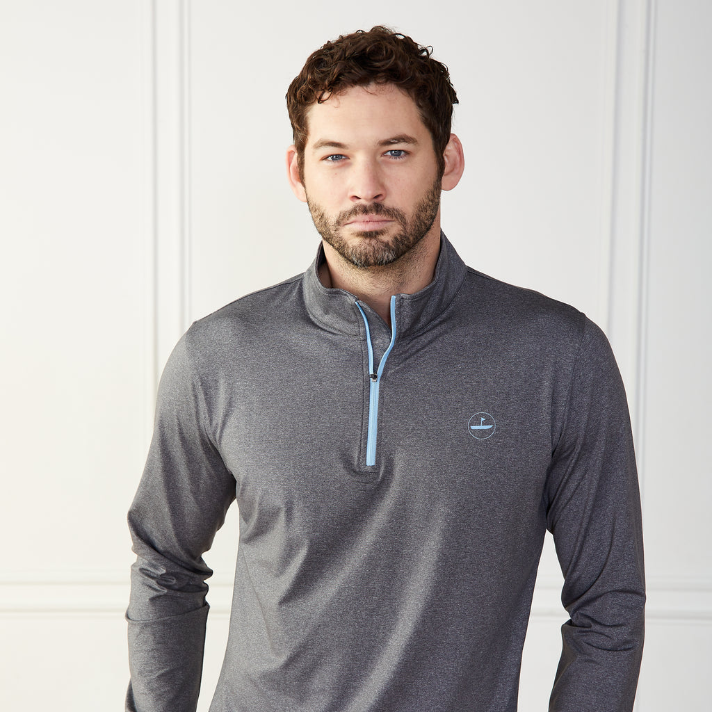 1/4 Zip Pullover Charcoal Catch + Club
