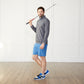 1/4 Zip Pullover Charcoal Catch + Club