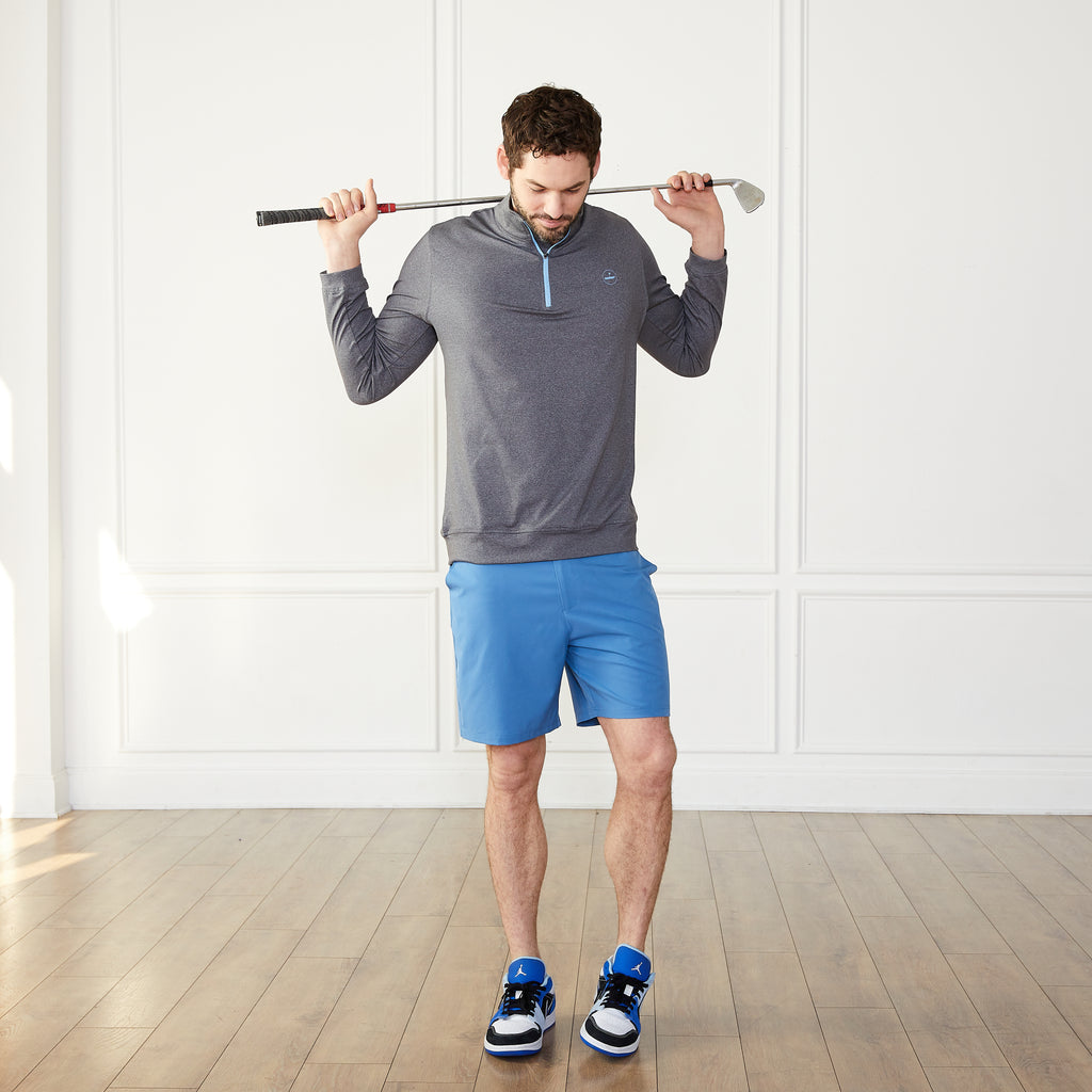 1/4 Zip Pullover Charcoal Catch + Club