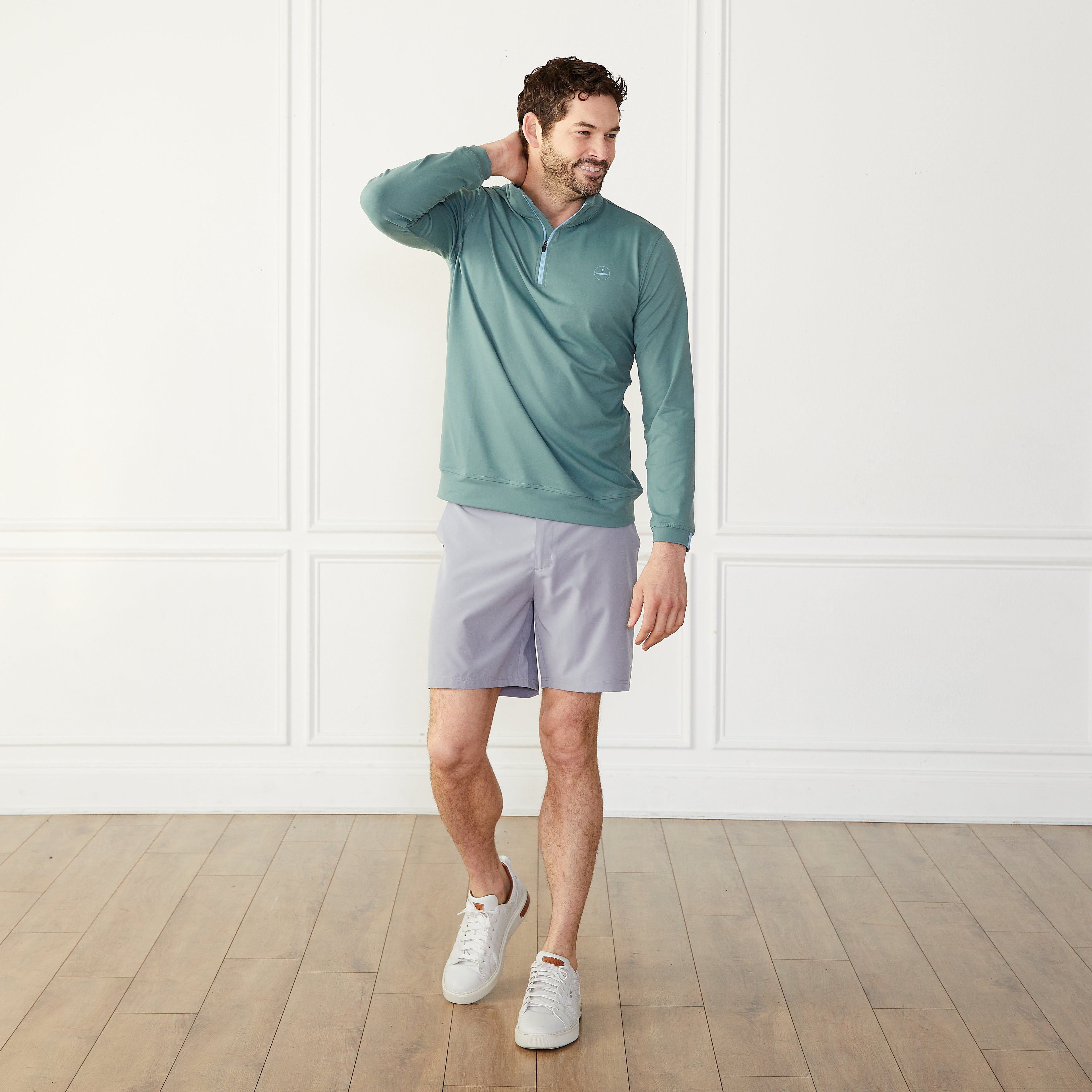 1/4 Zip Pullover Teal Catch + Club