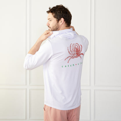 Performance Hoodie White Catch + Club