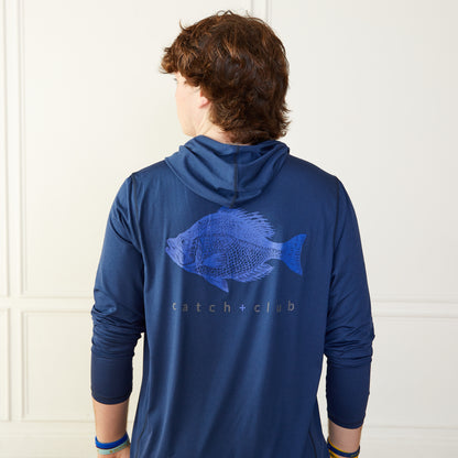 Performance Hoodie Navy Catch + Club