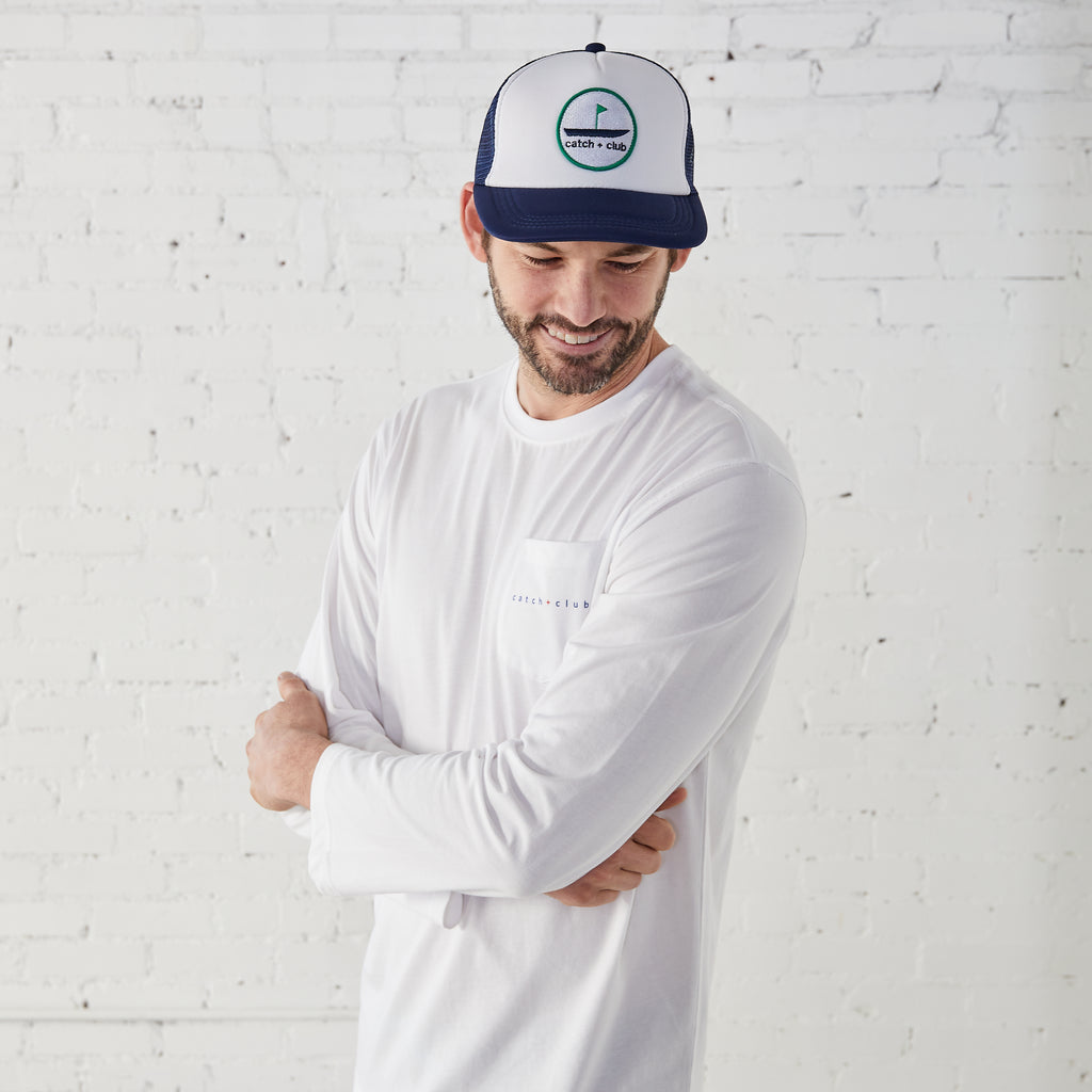 Trucker Hat Navy + White Catch + Club